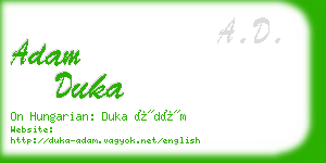 adam duka business card